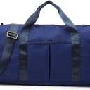 ZUEVI Sports Gym Duffel Bag for Men or Women Waterproof Weekender Travel Bag with Shoes Compartment Dry and Wet Separation for Training Swim Yoga(Blue)