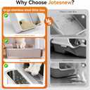 Jotesnew XXXL Stainless Steel Litter Box,28" L*20" W*12.5" H Large Capacity Metal Cat Litter Box for Big & Multiple Cats,Anti-Leakage,Non-Stick Surface for Easy Cleaning,Odor-Resistant,Gray