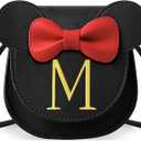 Toddler Purse Kids Wallets for Girls 1 2 3 4 5 6 7 8 9 Year Old Birthday Gift, Cute Mini Mouse Purse Crossbody Shoulder Purse for Little Girl, Initial Wallets Toddler Christmas Gifts(Small, Black M)