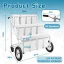 PROLEE Flower Stand, Flower Display Stand with Large Wheels, Flower Cart with 12 Buckets, Flower Cart for Wedding and Parties, White