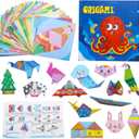 Origami Kit for All Ages 3D origami set with Guiding Book,152 Paper with 72 Patterns Double-Sided Colored Thick Origami Paper Suitable for Festival Gifts, Beginners & DIY Crafts