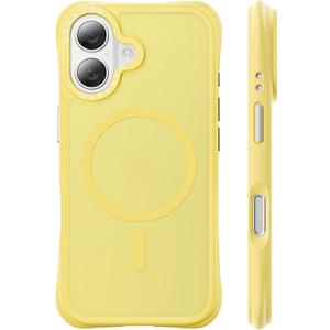 ORNARTO for iPhone 17 Case 6.3", 20FT Military-Grade Drop Protection, Compatible with MagSafe, Slim Matte Clear Anti-Fingerprint Shockproof Protective Cover, Light Yellow