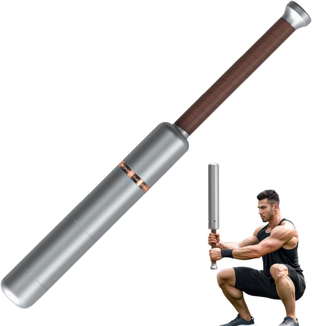 Adjustable Macebell Clubbell for Strength Training, 6/8-in-1 Premium Steel for Full Body, Muscles, Shoulder, Grips & Forearms Workouts (17.5-Silver)