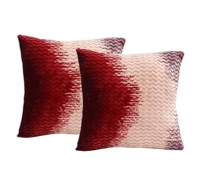 Set of 2 Winter Decor Throw Pillow Covers 18x18inBrown Plush Pillow Covers for Living Room Sofa CouchNeutral Cushions Covers Red and White Gradient Throw Pillow