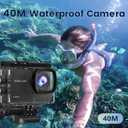 4K 60FPS Action Camera with 64GB Card-48MP Waterproof Camera,40M Underwater Camera,8X Zoom,EIS Stabilization,WiFi,Remote Control,MotorcycleCamera with 2 Rechargeable Batteries