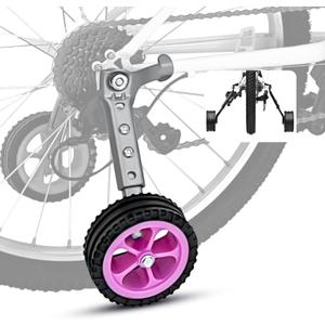 Adjustable Bike Trainning Wheels Kids Bicycle Training Wheels Kit for 16 inch, 18 inch, 20 inch, 22 inch, 24 inch bike, Includes Stabilizers for Variable Speeds, Pink, for Girls