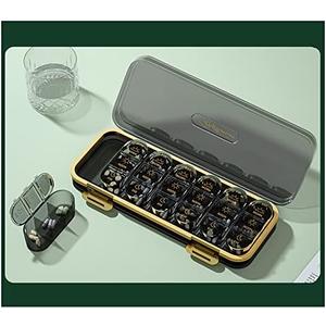 Zonlong Weekly Pill Organizer/ Dispensers, 3 Times A Day, 7 Day Large Compartments Travel Pill Container/ Box, Moisture-Proof Medicine Case for Fish Oil Vitamins Pills (Transparent Black)