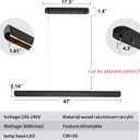 YISDESIGN 47inch Wood LED Linear Pendant Light, Dimmable Wood Ceiling Lamp,Minimalist Linear Chandelier, 36W Warm Light 3000K, Modern Kitchen Island Dining Room Lighting Black Adjustable Height