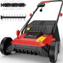 EWORK Electric Dethatcher and Scarifier 14-Inch 12 Amp 2-in-1 Lawn Dethatcher and Aerator with Collection Bag, Blade Replacement Without Tool, 5-Position Depth Adjustment for Gardening Care