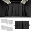 5PCS Car Window Shades,Auto Privacy Curtains with 4 Front&Rear Side Window Shade,98% Light Blocking Divider Curtain Baby Shades for Baby Sleeping Traveling Camping,Universal Car Accessories (Sliver)