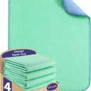 Washable Underpads,18" x 24" (Pack of 4) - Super Absorbency Reusable Bedwetting Incontinence Pads for Kids, Adults, Elderly, and Pets - Waterproof Protective Pad for Couch, Sofa, Floor,Bed