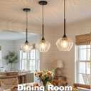 Glass Pendant Lights for Kitchen Island, 7.7" Modern Matte Black Pendant Light Fixtures Small Farmhouse Hanging Light for Kitchen, Dining Room, Sink, Bathroom