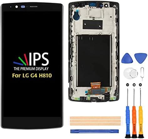 Compatible with LG G4 H810 LCD Display Screen Replacement, for LG G4 H810 H811 H815 LS991 VS986 Display LCD Panel Repair Parts Kit, with Tools + Black with Frame