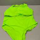 Holipick Women High Waisted Bikini Set Two Piece Scoop Neck Swimsuit Criss Cross Back Bathing Suit, Size 2XL, Neon Green