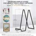 Large Plate Holder Display Stand - 10 inch Tall Plate Stands for Display - Metal Picture Frame Stand - Big Tabletop Easel Stand for Decorative Plates | Platter | Book | Plaque | Tile - 2 Pack - Black