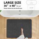 TYUU Bath Mat, Bathroom Rugs Non Slip Washable Thin Absorbent Quick Dry Bath Mat Fits Under Door Bathroom Floor Mat Perfect for Bath, Shower, or Sink 36"x48" Dark Grey