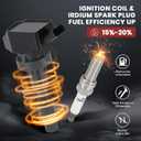 UF817 Ignition Coil Pack and Iridium-Platinum Spark Plugs Set of 4 Compatible with Hyundai Elantra Tucson Sonata Kia Forte Soul 2015-2022 1.6L L4 Replaces#GN10910