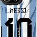 Slrioks MESSl Jersey Phone Case Creative Soccer Case for iPhone 16 Pro Max Thin Soft Imitation Leather Shockproof