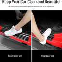 YOJOJOCO Door Sill Guards Compatible with Jeep Wrangler JL JLU 2018-2026 & Gladiator JT 2020-2026 Accessories Stainless Steel Material Black Brushed Texture Front and Rear Door Sill Protector