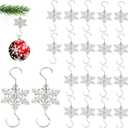 Furimuk Snowflake Ornament Hook Hangers - Gold & Silver Snowflake Decorative Tree Hangers (20PCS)