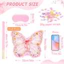 Butterfly Party Decorations Set with Bat and Blindfold, 14 x 12 in Pink Butterfly Birthday Piata with Bow and Wildflower Print, Girls Birthday Party Decorations