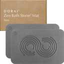Dorai Home Bath Stone Mat 23.6"x15.4" (2-Pack)  Quick-Dry, Non-Slip Diatomite Stone Bath Mat for Bathroom, Zen Slate (Zen Slate - 2 Pack)