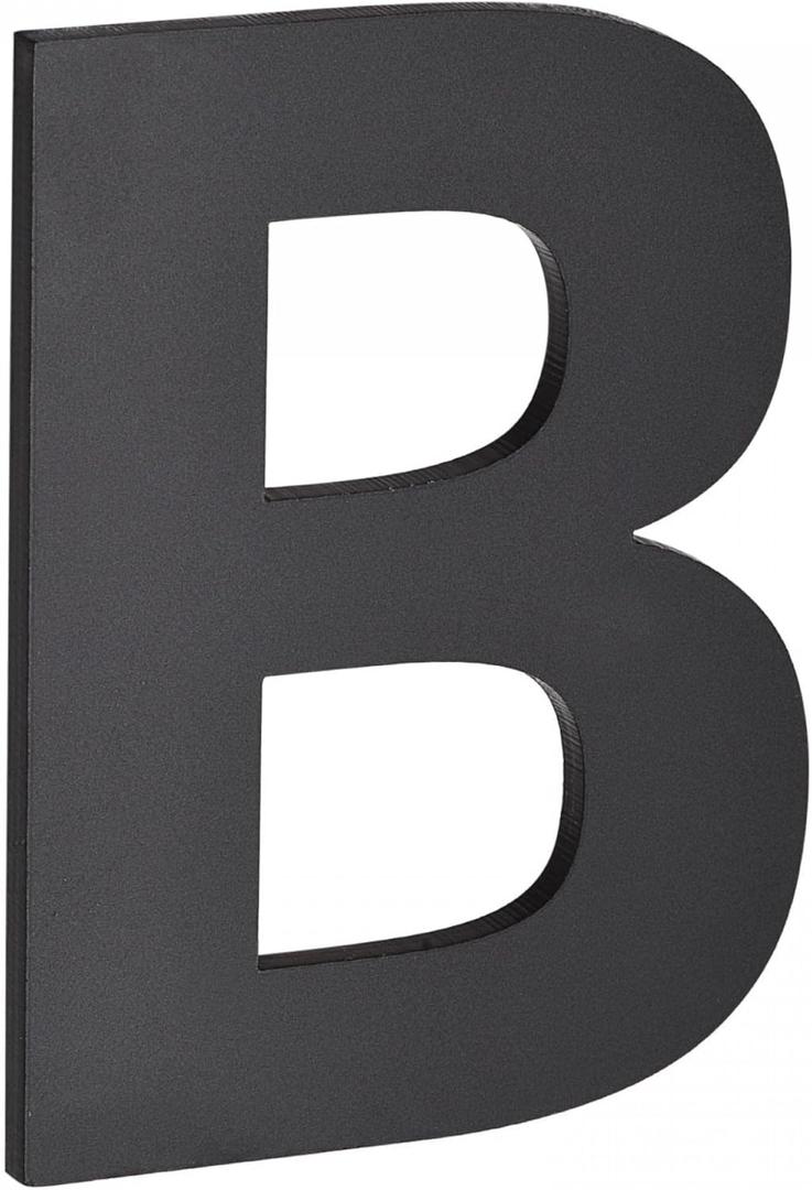 uxcell 3D House Letter (B), 2.48 Inch Acrylic Self Adhesive Modern Mailbox Numbers for Home Door Hotel Address Sign, Matte Black