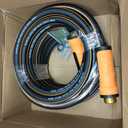 Garden Hose 35 ft x 5/8", Heavy Duty Water Hose, Flexible and Durable, Kink Resistant Lightweight Hybrid Hose, Leakproof Yard Hose with Male to Female Fittings