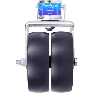 Trailer Jack Wheel with Pin - 6" Dual Wheel Jack Caster Wheel Capacity 2000lbs fits Any Jack Better Soft Ground Roll Trailer Parts