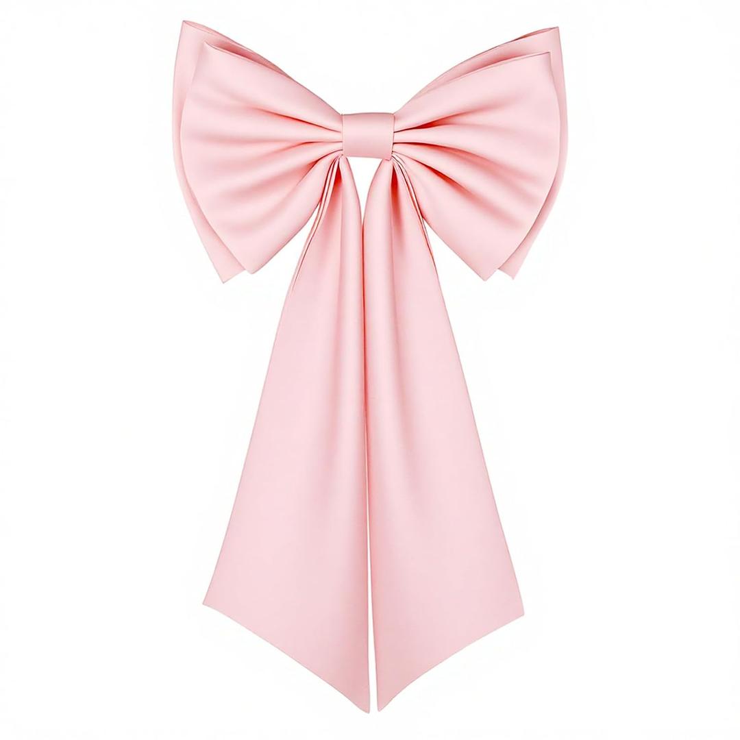 NICENEEDED Big Satin Bow for Dress, Large Detachable Bow Train for Women, 22" Sash Belt Bride Formal Wedding Dress