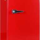 Frigidaire Retro Compact Fridge with Chiller, 3.2 cu ft Countertop Fridge with Built-In Bottle Opener, Compact Refrigerator for Office, Bedroom, Dorm Room or Cabin - 16.5"D x 19"W x 31"H (Red)