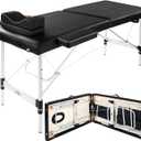 Portable Lash Bed for Lash Extensions Massage Table Esthetician Bed Salon Table Spa Bed Height Adjustable Waterproof Aluminum Frame (Black)