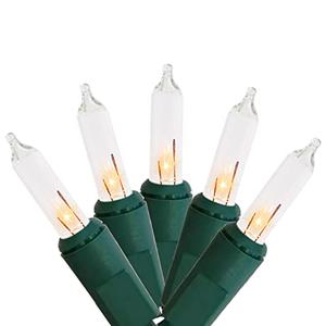 MULTI-SPARKING Christmas Lights 5Ft 10 Counts Classic Clear Incandescent Mini String Lights Green Wire Warm White for Indoor and Outdoor Christmas Decorations, Non-Connectable