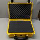 MEIJIA Portable All Weather Waterproof Camera Case With Foam,Fit Use of Drones,Camera,Equipments,Pistols,15.98x12.99x6.85inches (Yellow)