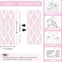 Modern White and Pink Peel and Stick Wallpaper Stripe Diamond Wallpaper Vinyl Waterproof Contact Paper Shelf Paper Drawer Liner Roll for Bedroom Living Room 17.7"x300"