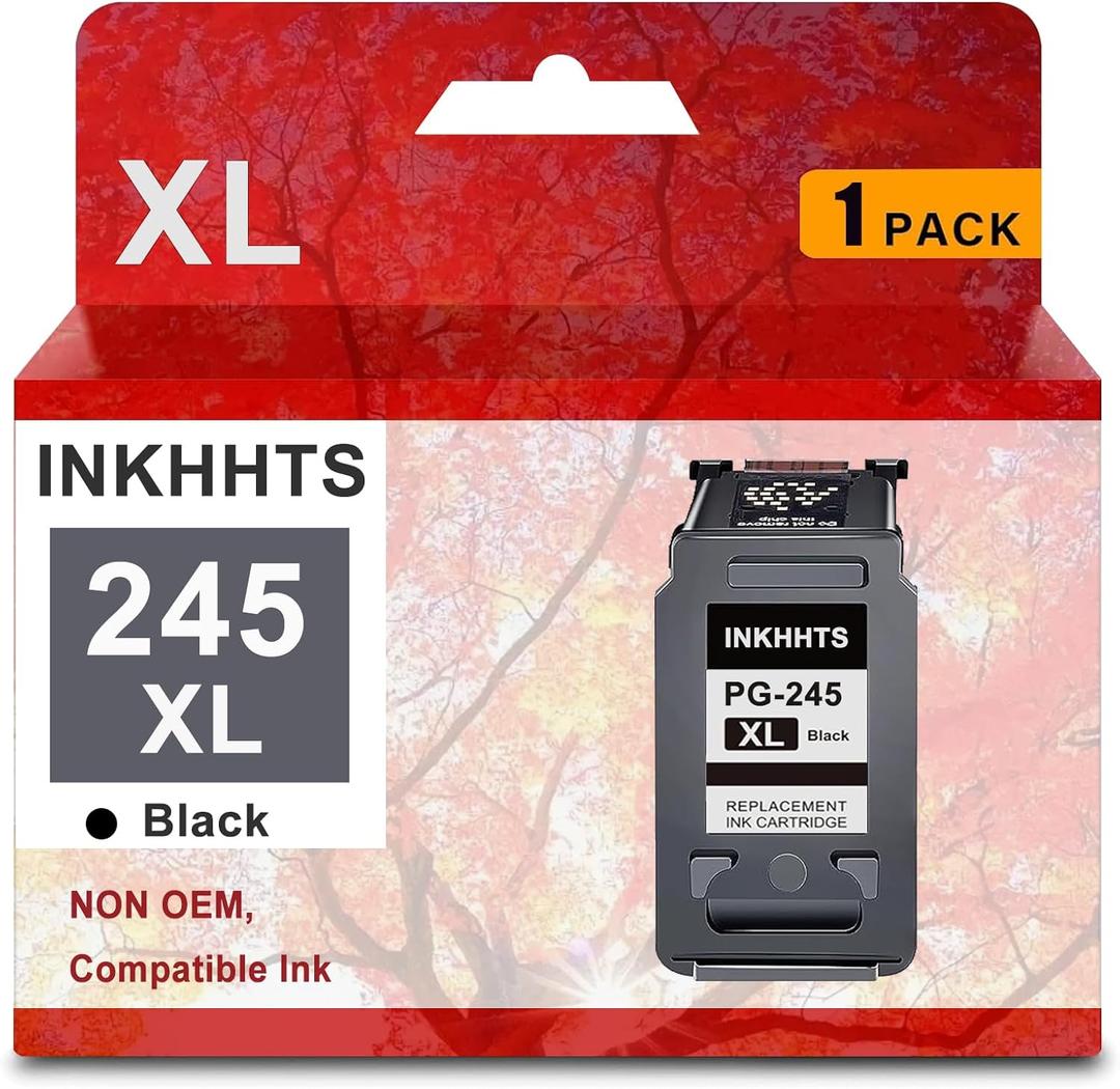 245XL Black Ink Cartridge Replacement for Canon 245 XL PG245XL 243 for Pixma TR4520 TR4527 MX492 MX490 MG2520 MG2522 MG2525 MG2920 MG2922 MG3022 TS3320 Printer (1 Black)