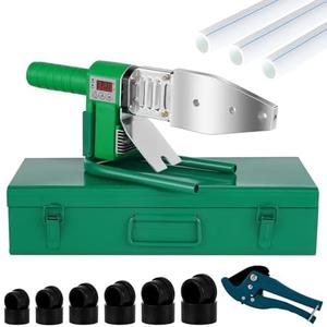 JIAWANSHUN Plastic Water Pipe Welder 110V Plastic pipe welding tool PP/PP-R/PE/PP-C Pipe Welding Machine with 0.79/0.98/1.26/1.57/1.97/2.46in Die Head (M63)