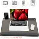 Extra Large Lap Laptop Desk - Full PU Material Mouse Pad Gaming Tray - Portable LapDesk with Phone Holder & Wrist Rest for Notebook, MacBook, Tablet, Bed, Sofa(Gray, Fit Up 17.3-in Laptops)