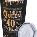 African American 40th Birthday Gifts for Women Tumbler 20oz Stainless Steel, Gift for 40 Year Old Woman Travel Mugs Cup, 40th Birthday Decorations for Woman, 1985 Bday Gift Ideas for Mom Friends