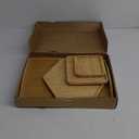 Bamboo Serving Trays Charcuterie Platter 16.5"x11.8"42x30cm with Handle, Set Includes 1xHexagon 12.5"(32cm)+1xSquare 7.8"(20cm)+1xSquare 5.9"(15cm) Small Plates for Family Dinner (1hexagon+2square)