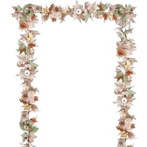 DearHouse Fall Maple Leaf Garland, 5.9Ft Hanging Vine Artificial Autumn Foliage for Thanksgiving, Home, Wedding, Fireplace, Party, Christmas Decor (White)