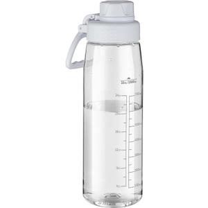 32oz Clear Water Bottle - BPA-Free Tritan Plastic, Fast Flow Spout Lid, Wide Mouth & Leakproof Design Hiking Water Bottle Suitable for Travel, Outdoors, Gym, Travel, Home, School(Clear)