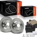 A-Premium 11.81 In (300mm) Rear Vented Brake Rotors and Ceramic Pads Kit | Compatible with Audi, Porsche and Volkswagen Models - Cayenne 2003-2006/2008-2010, Q7 2007-2015, Touareg, 6-Pack