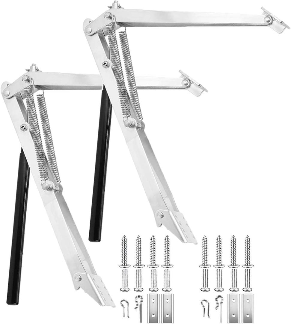 2PCS Auto Vent Opener Automatic Greenhouse Window Opener Roof Vent Opener Greenhouse Accessories for Garden Automatic Ventilation Gardening Tools Automatic Greenhouses Supplies (Dual Spring Opener) (SILVER)