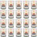 20 Pack Glass Yahrzeit Memorial Candles, Good for Yizkor and Yom Kippur Holidays, Ner Neshama in Glass Tumbler, 2"W x 2.4"H