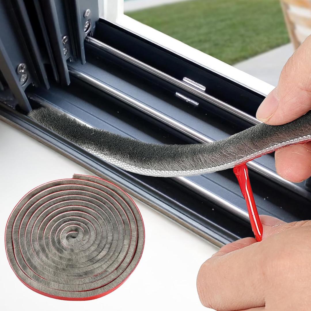 50Ft Weather Stripping Door Seal Self-Adhesive Seal Strip for Door and Window 0.35" Wide x 0.35" Thick, Gray