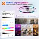 addlon 24'' RGB Low Profile Ceiling Fans with Lights, App/Remote, Black