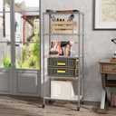 5 Shelves Storage Wire Shelf Closet Metal Shelving Pantry Wheels, 5Tier/14"D X 24"W X 61"H