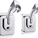 2pcs Shower Head Holder Wall Mount, 360 Adjustable Handheld Holder, No-Drill Strong Adhesive Wand Bracket, Waterproof Shower Handle Holder Fits up to 0.83 Inch, Bathroom Accessories, Chrome