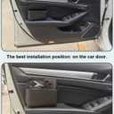 Driver's Car Storage Bag, Small Car Side Pocket Organizer for Car Seats, Doors and Consoles, PU Leather, (Black)